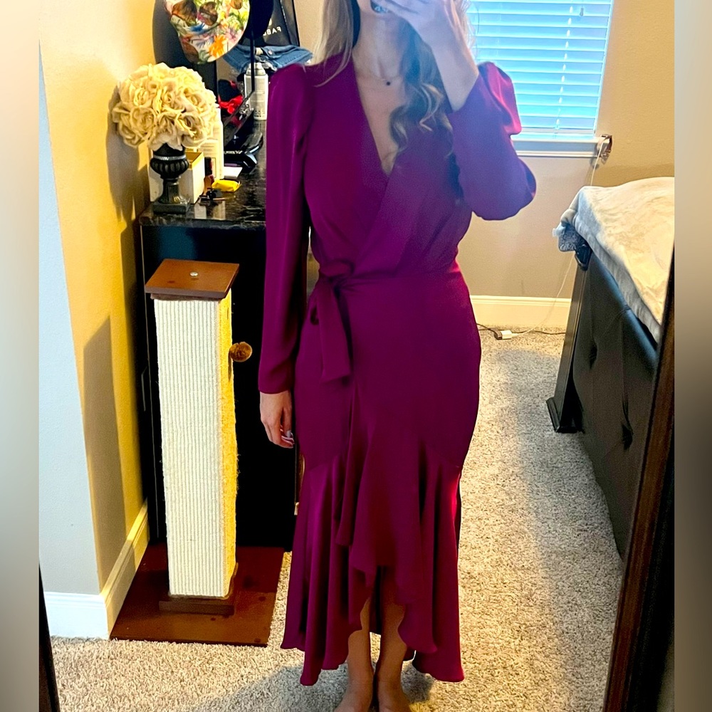 Magenta express wrap dress